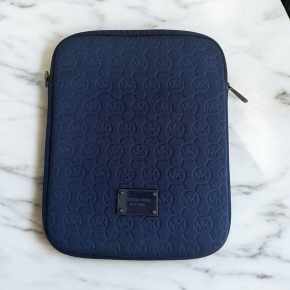 MICHAEL KORS Navy Blue Tablet iPad Padded Travel Case - Picture 1 of 6